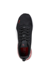 Sporline Puma Anzarun Lite siyah file yüzeyli, SoftFoam+ tabanlı, üstten görünüm spor ayakkabı