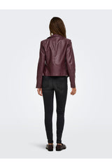 ONLY ONLGEMMA FAUX LEATHER BIKER OTW NOOS 15153079 - Koyu Kahverengi