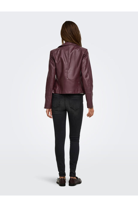 ONLY ONLGEMMA FAUX LEATHER BIKER OTW NOOS 15153079 - Koyu Kahverengi