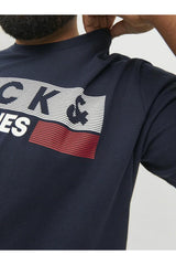 Jack & Jones 12158505 Erkek Büyük Beden T-Shirt - Koyu Lacivert
