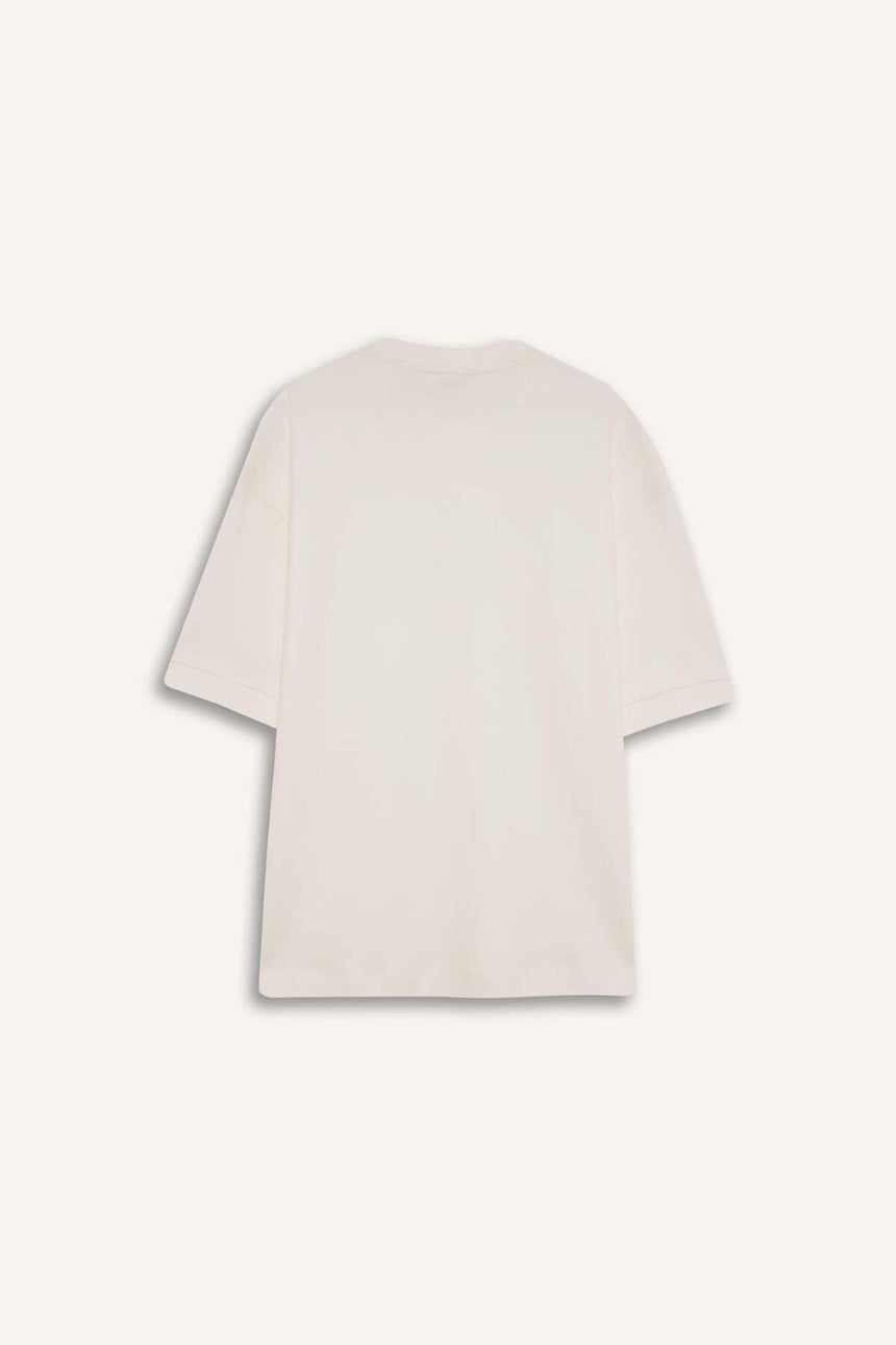 DeFacto B4844AX Erkek T-Shirt - Ekru