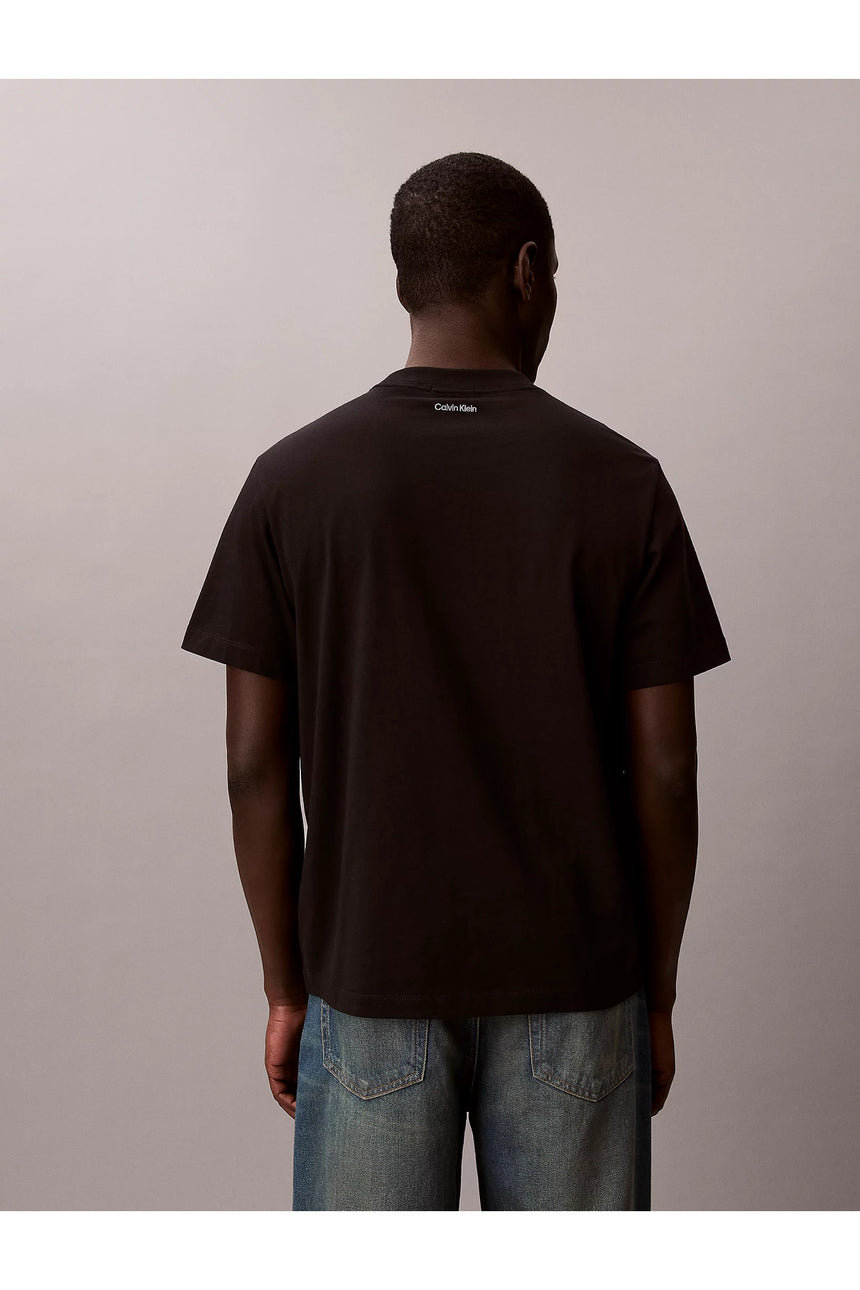 Calvin Klein Erkek SS 20S EASY COLLEGIATE BADGE TEE LV04RF294G - Siyah
