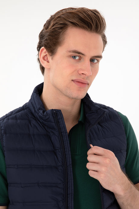 US POLO ASSN ERKEK DOKUMA YELEK 2101038 - Lacivert