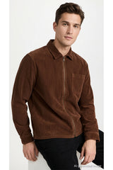 Jack & Jones Originals Toronto Erkek Fermuarlı Kadife Overshirt Gömlek 12305993 - Kahverengi