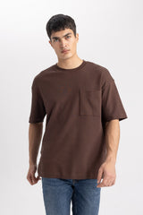 DEFACTO ERKEK T3661AZ T-SHIRT - Kahverengi