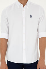 US POLO ASSN ERKEK DOKUMA GÖMLEK 1886621 - Beyaz
