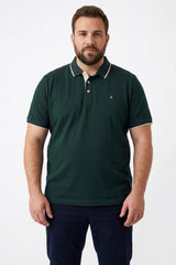 Jack & Jones Plus Paulos Erkek Büyük Beden Polo Yaka T-Shirt 12143859 - Koyu Yeşil