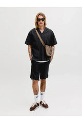 JACK&JONES JJETYSON RESORT SHIRT SS SN 12289457 - Siyah