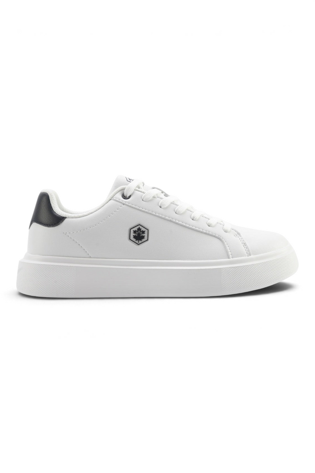Sporline Lumberjack Clean beyaz erkek sneaker, tekstil ve PU malzeme kombinasyonu ile şık günlük spor ayakkabı.