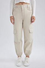 Defacto Kadın Trousers B0454Ax - Kahverengi / Kum Beji