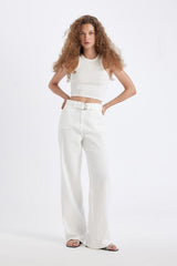 Defacto Kadın Trousers D4467AX - Kırık Beyaz