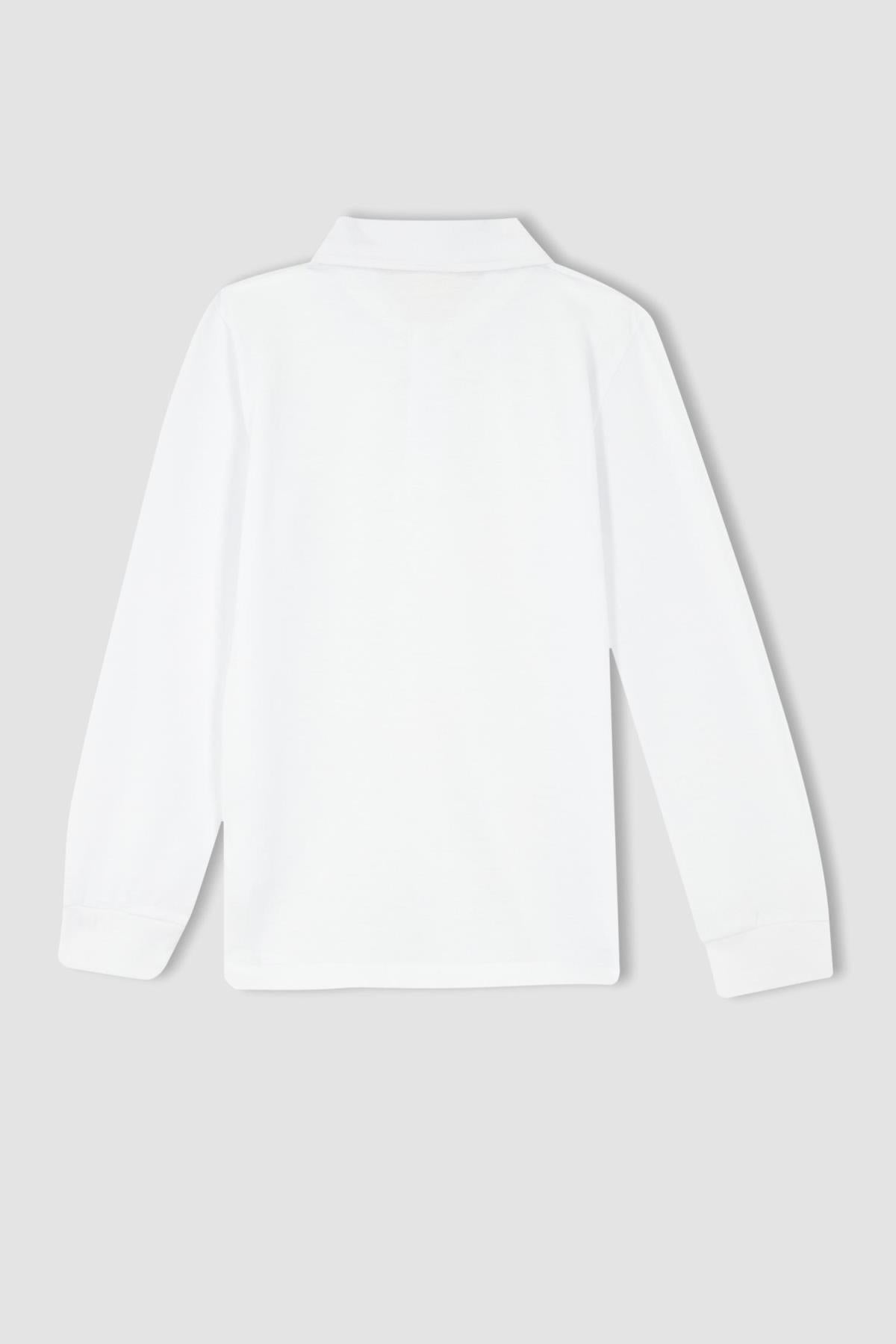 Defacto Çocuk Long Sleeve Polo T-Shirt L0288A6 - Beyaz
