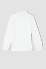 Defacto Çocuk Long Sleeve Polo T-Shirt L0288A6 - Beyaz