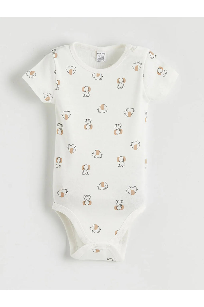 LC Waikiki Çocuk 3'lü Kısa Kollu Bebek Body S61802D1 - Krem