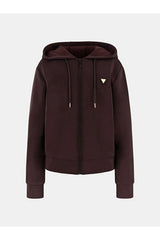 Guess Olympe Kadın Kapüşonlu Fermuarlı Sweatshirt V4YQ06KCAY2 - Kahverengi