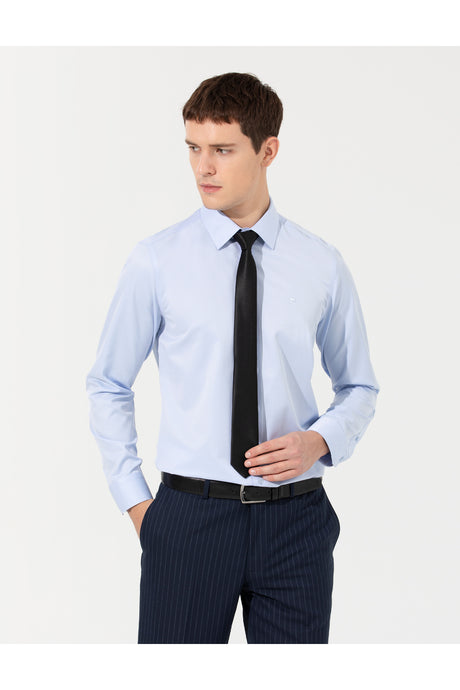 pierre cardin erkek dokuma gömlek 1408894 - AÇIK MAVİ