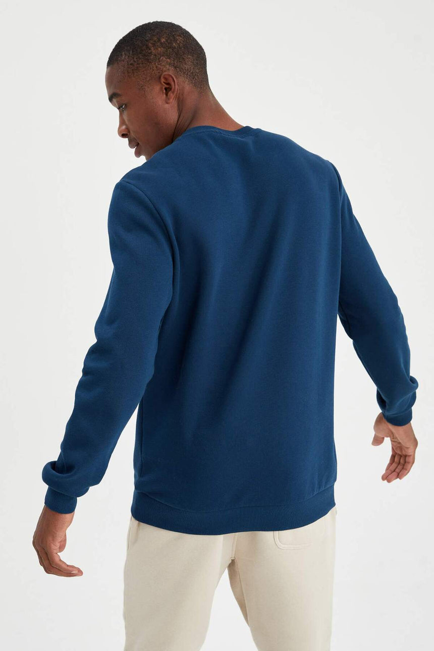 Defacto Erkek Sweat Shirt T3777Az - Koyu Lacivert