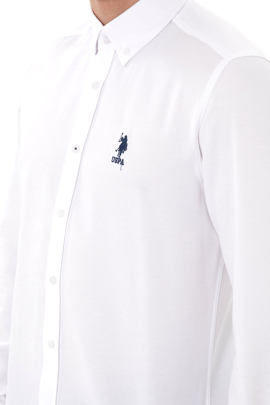 US POLO ASSN ERKEK DOKUMA GÖMLEK 2084085 - Beyaz