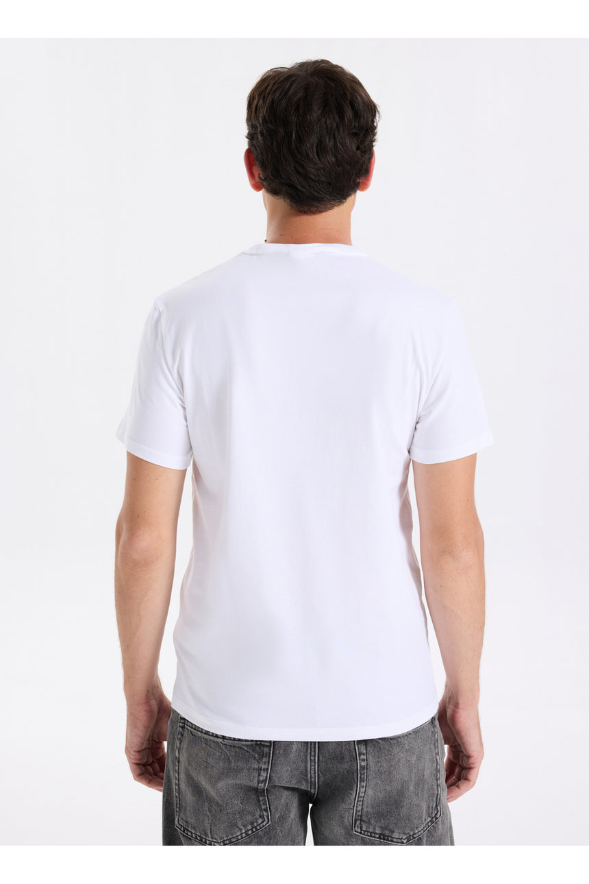 Calvin Klein Erkek SS SLIM STRETCH COTTON CREWNK TE LV04LC240G - Beyaz