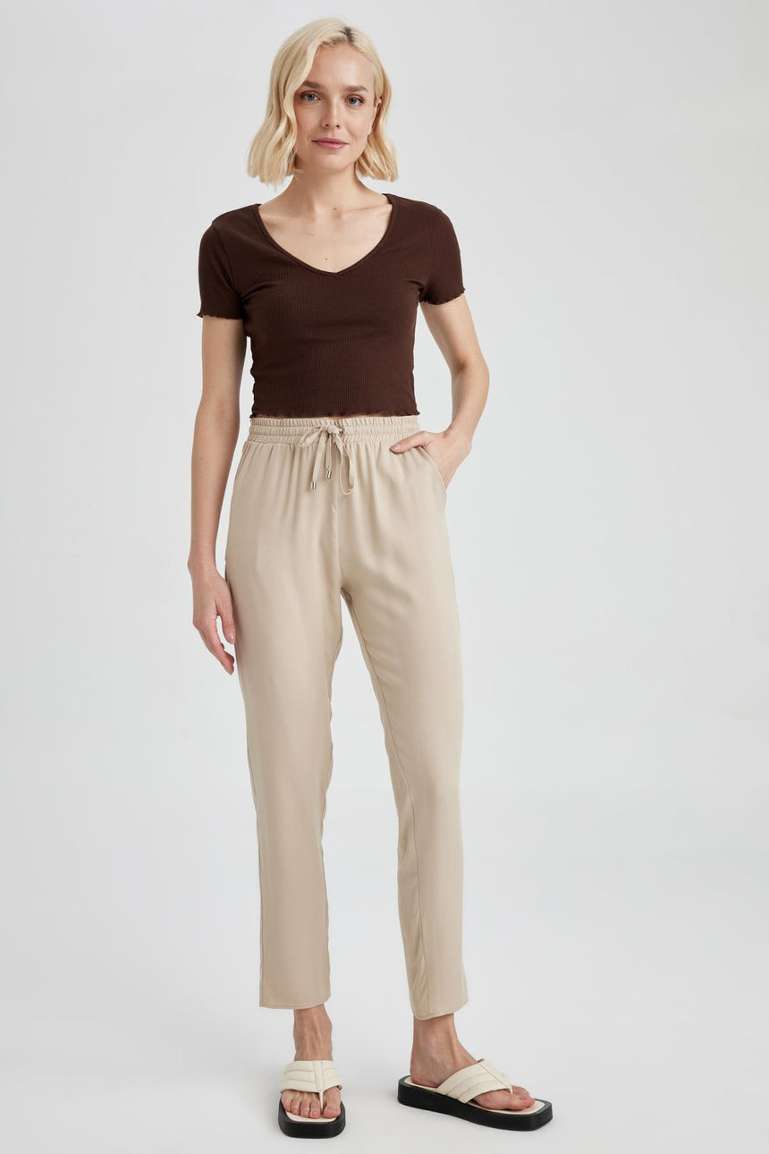 Defacto Kadın Trousers L3164Az - Kahverengi / Kum Beji