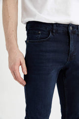 DeFacto W7086AZ Erkek Jean Pantolon - Mavi / Siyah