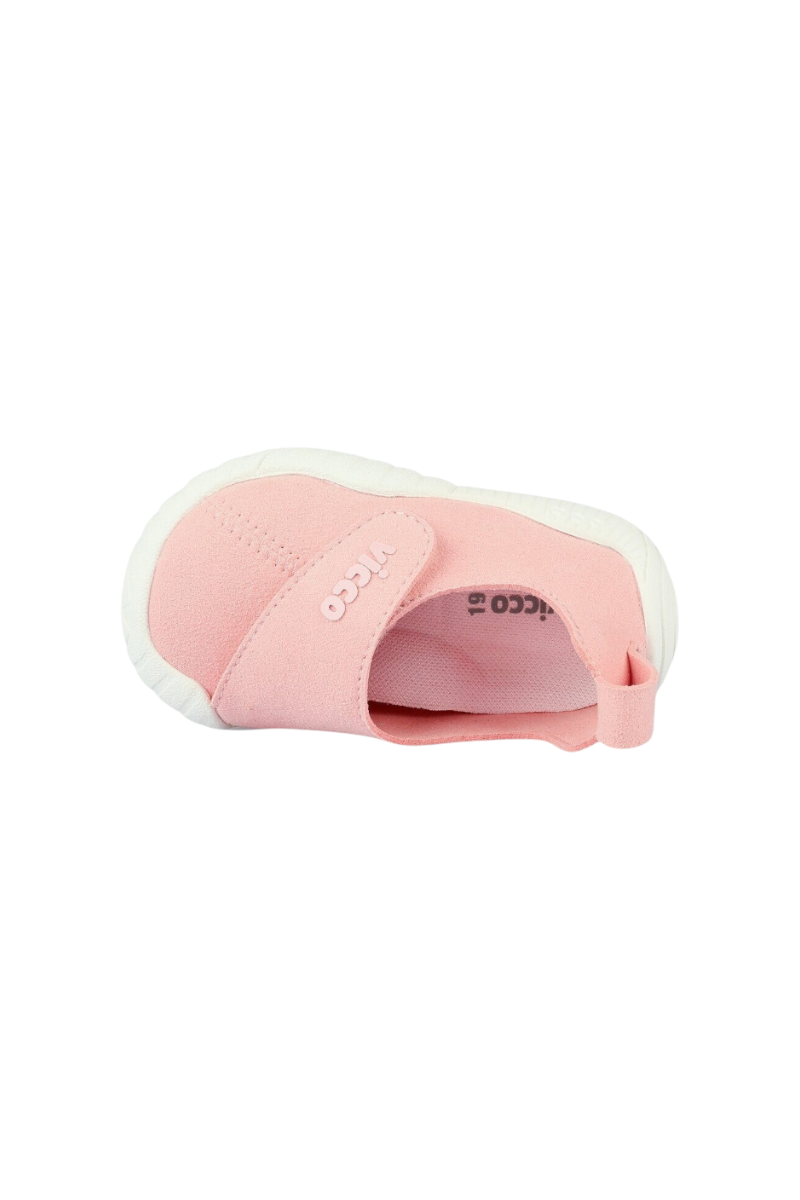 Sporline Vicco pudra pembe renkli, PU malzemeden üretilmiş, cırt cırtlı çocuk sneaker ayakkabı