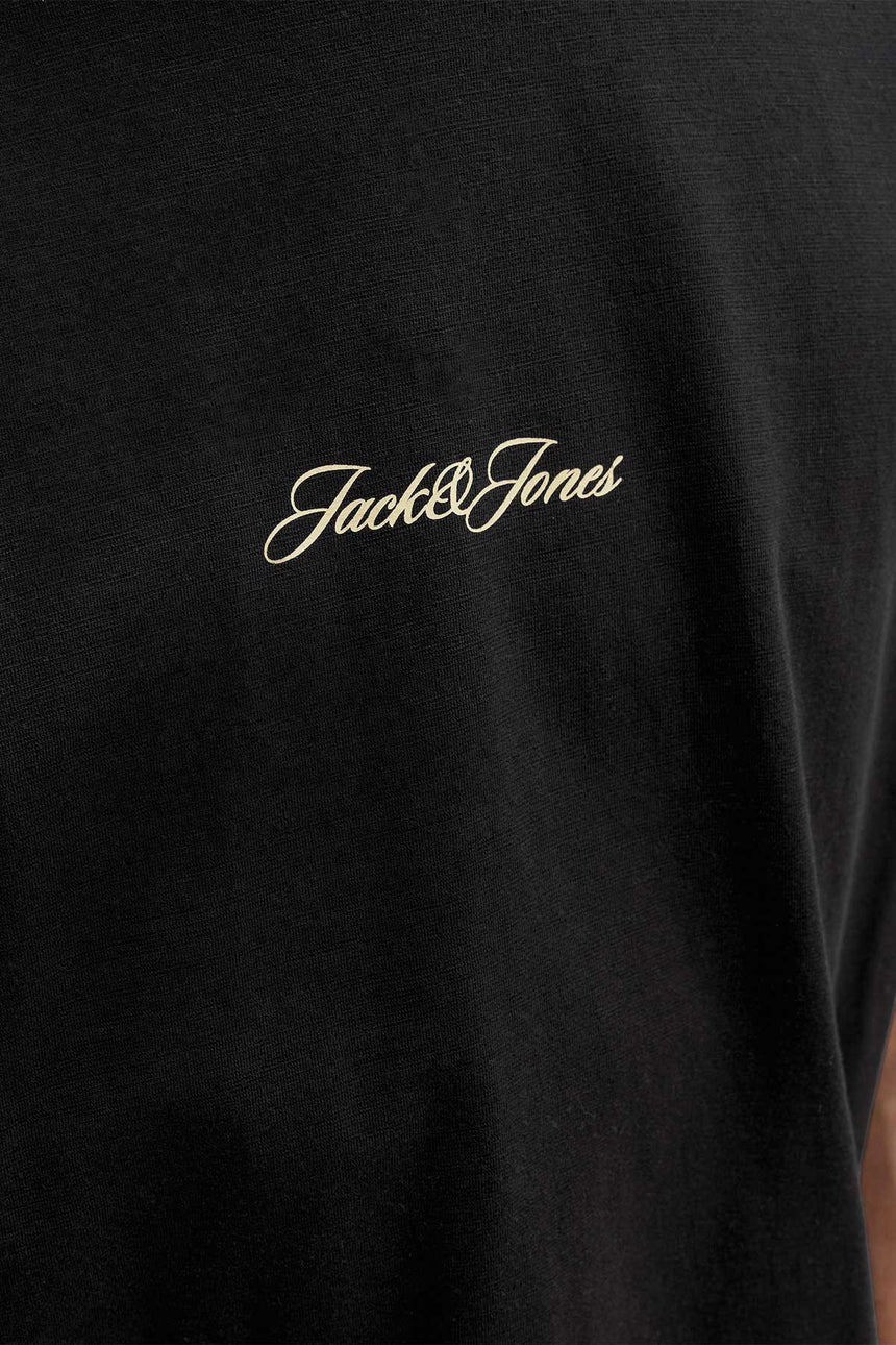 JACK&JONES JORCASSIS AOP ELEMENT TEE SS CN PLS 12297128 - Siyah