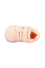 Sporline Vicco pudra pembe suni deri çocuk sneaker ayakkabı, cırt cırtlı tasarım ve pastel detaylar