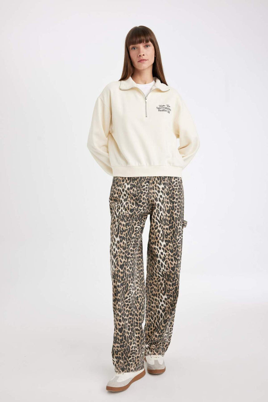 Defacto Kadın Sweat Shirt D5298Ax - Kum Beji