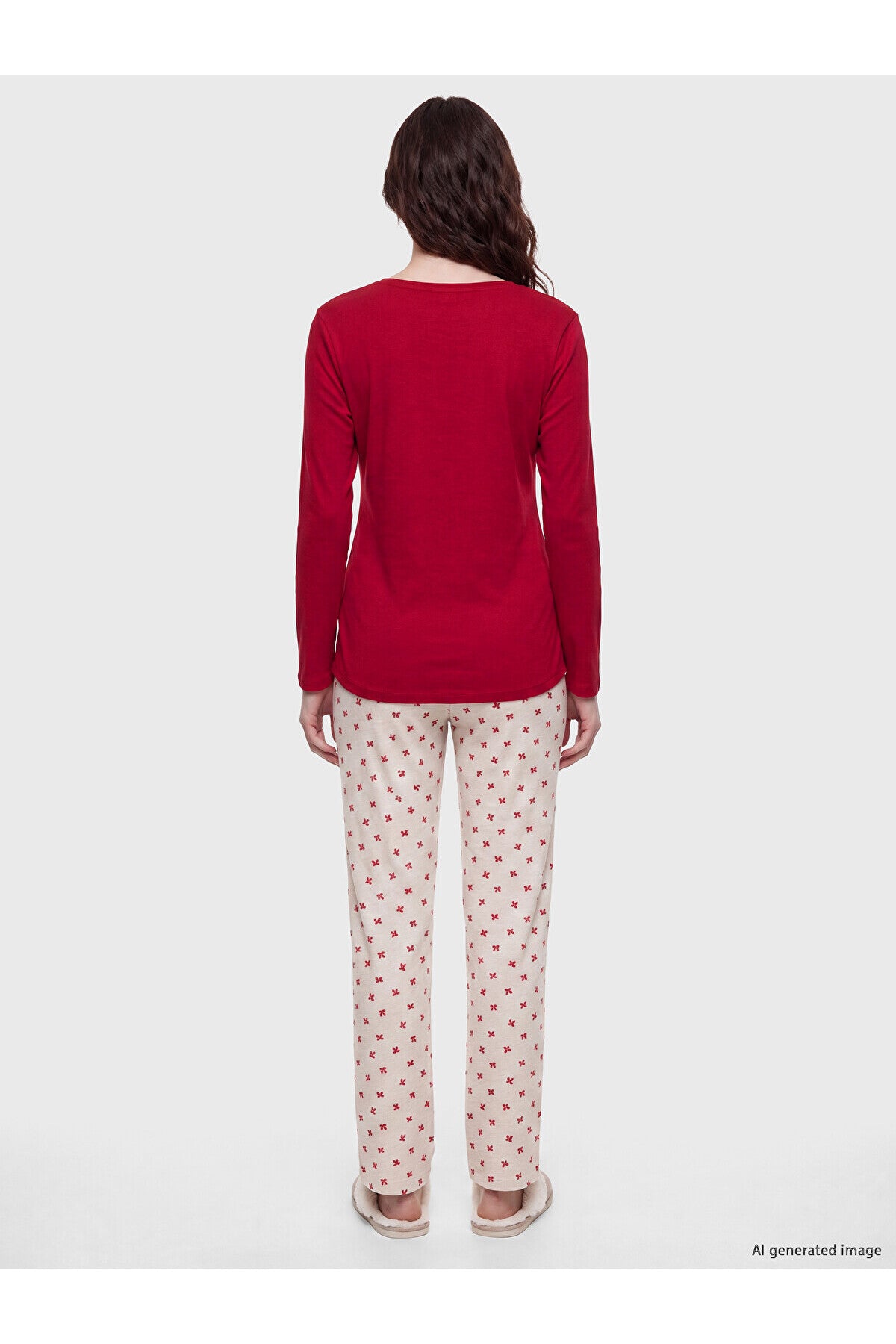 LC Waikiki Kadın Hamile Pijama Takımı W68964D8 - Açık Bej/Krem/Kum Rengi