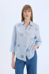 Defacto Kadın Long Sleeve Shirt B5419Ax - Açık Mavi