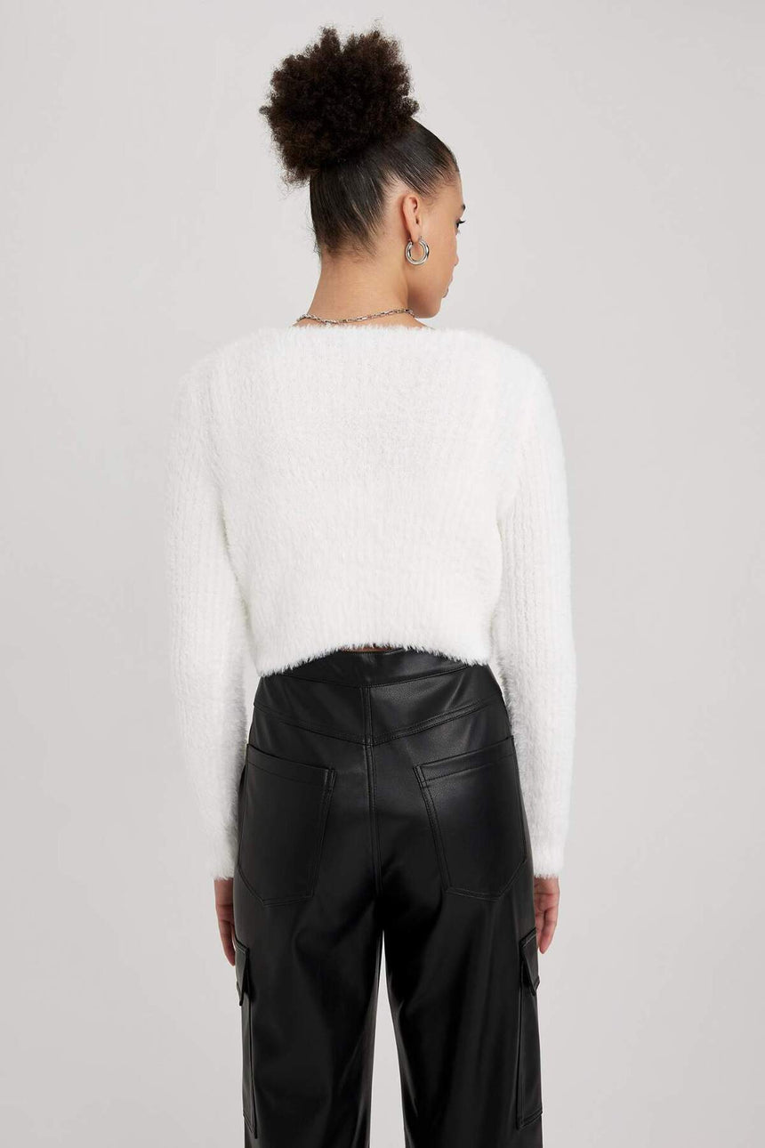 Defacto Kadın Cardigan Z9318Az - Ekru