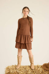 Defacto Çocuk Knitted Dress F7078A8 - Kahverengi
