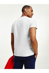 Tommy Hilfiger ERKEK CORE TOMMY LOGO TEE MW0MW11465 - Beyaz
