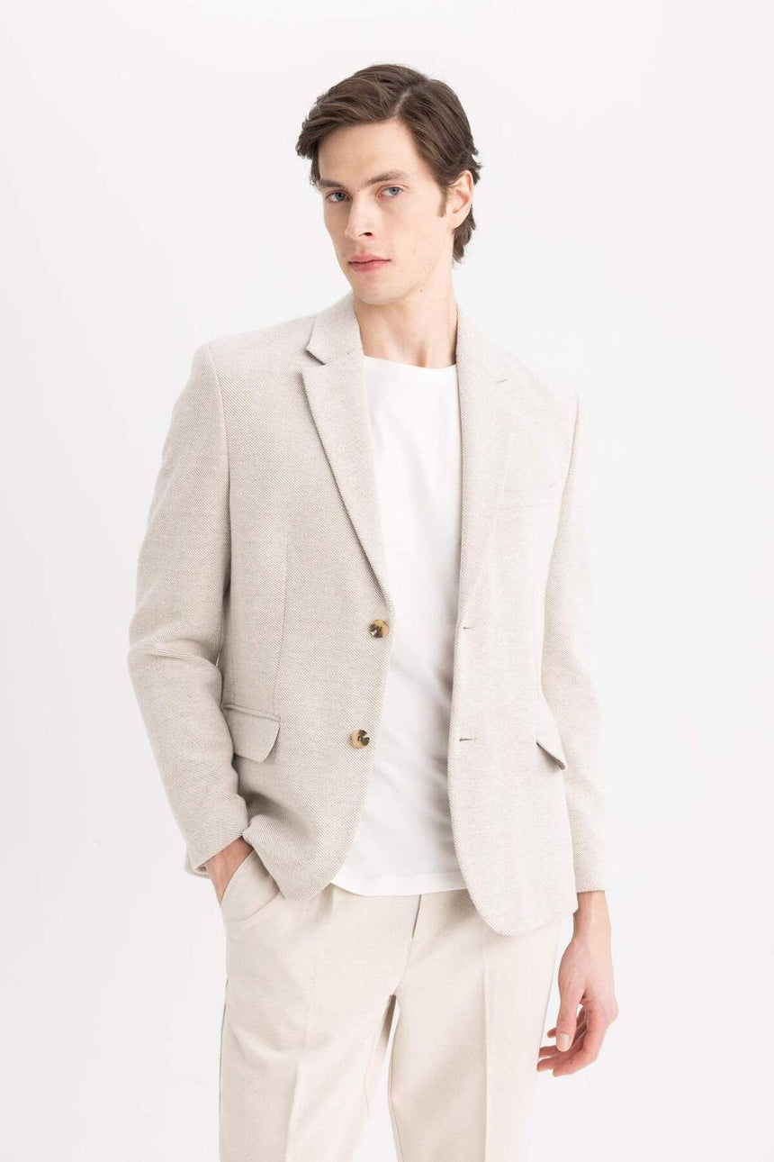 DeFacto C5990AX Erkek Blazer Ceket - Açık Kahve