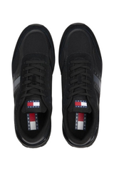 Sporline Tommy Hilfiger siyah süet erkek sneaker, üstten görünüm