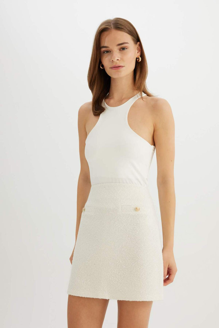 Defacto Kadın Woven Skirt D3952AX - Ekru