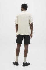 JACK&JONES JJEJEFF SOLID RESORT SHIRT S/S SN 12268443 - Bej/ Açık Gri