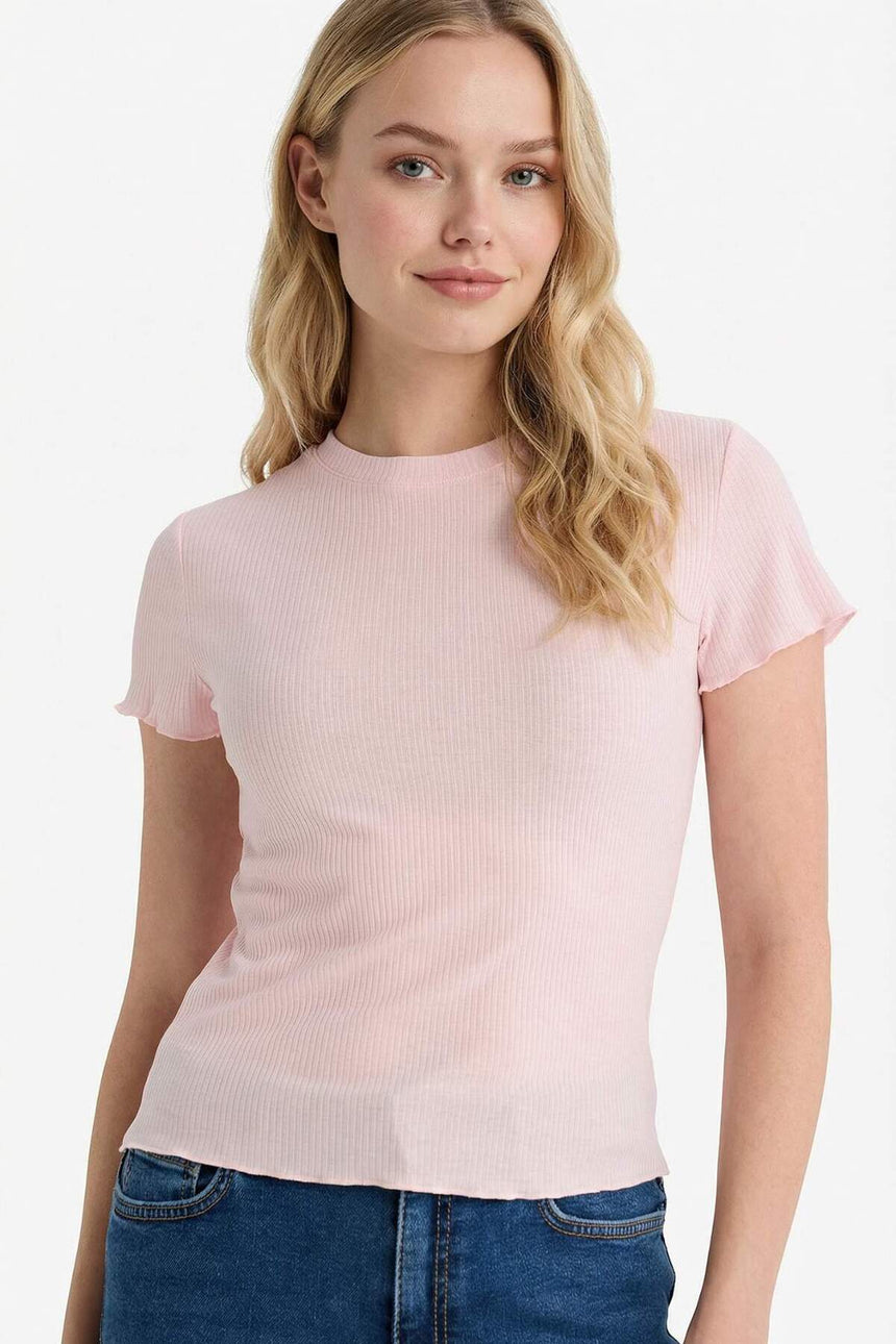 DeFacto K7064AZ Kadın T-Shirt - Açık Pembe