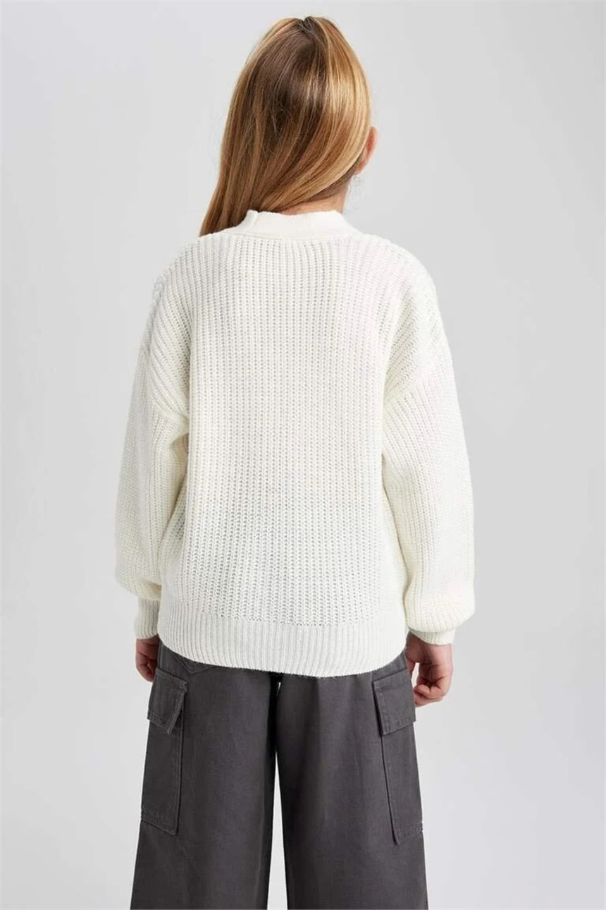 Defacto Çocuk Cardigan A2298A8 - Ekru