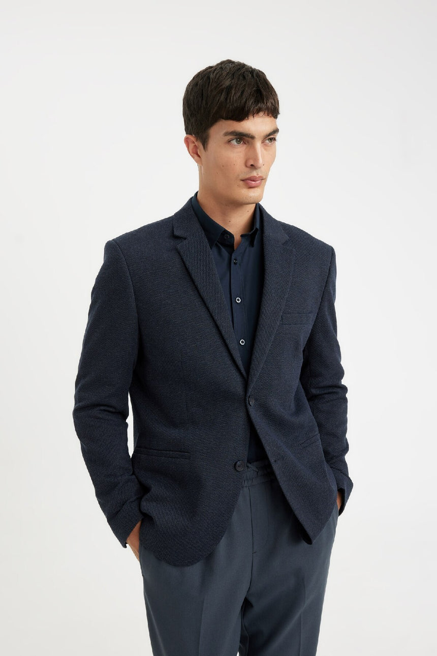 DeFacto Erkek Slim Fit Blazer Ceket N0503AZ - Koyu Lacivert