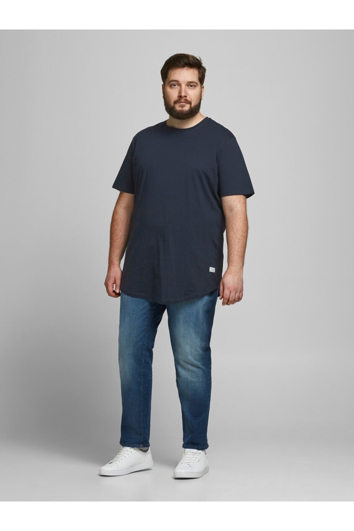 Jack & Jones Noa Erkek Büyük Beden T-Shirt 12184933 - Koyu Lacivert