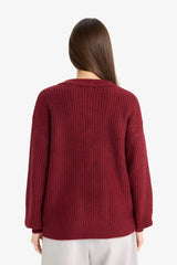 Defacto Kadın Pullover Z7135Az - Bordo