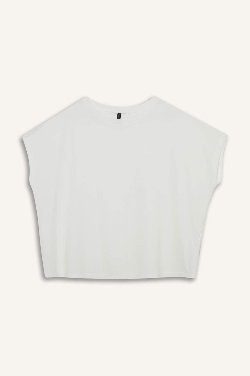 DeFacto C8807AX Kadın T-Shirt - Ekru
