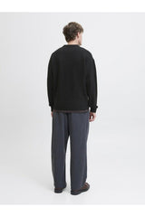 JACK&JONES JJESOHO OLLIE KNIT CREW NECK SN 12278924 - Siyah