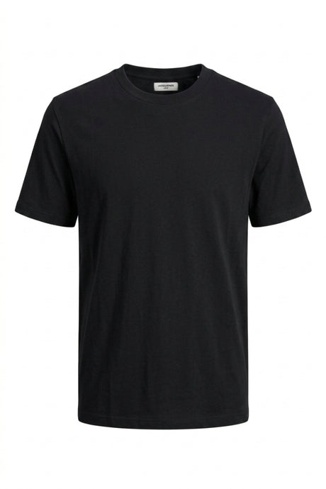 JACK&JONES PLUS JJEBARRON TEE SS O-NECK LN PLS 12299534 - Siyah