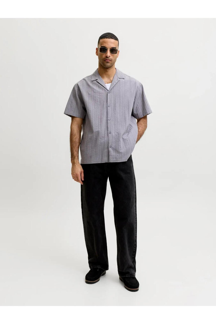 JACK&JONES JJETYSON RESORT SHIRT SS SN 12289457 - Antrasit/ Gri