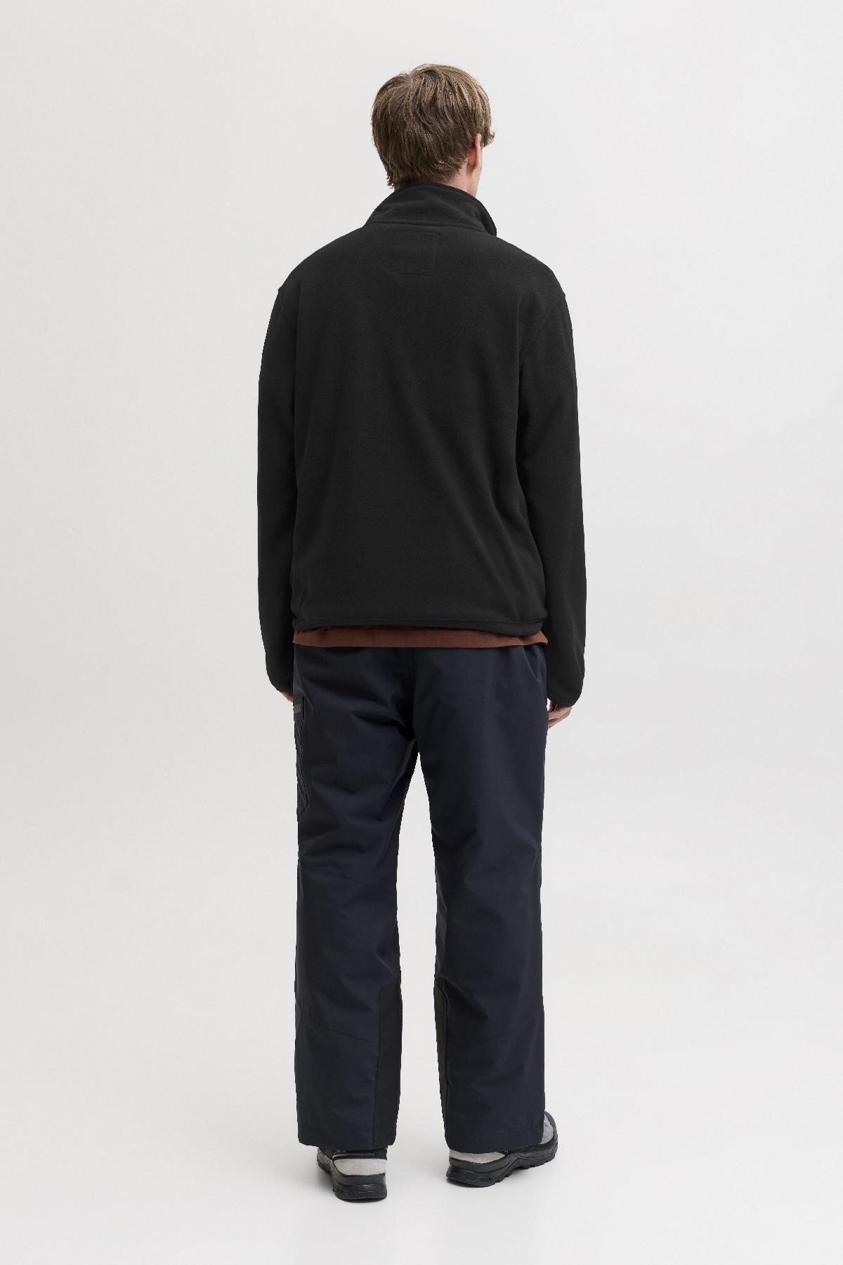 Jack & Jones Alpes Erkek Yarım Fermuarlı Polar 12284828 - Siyah