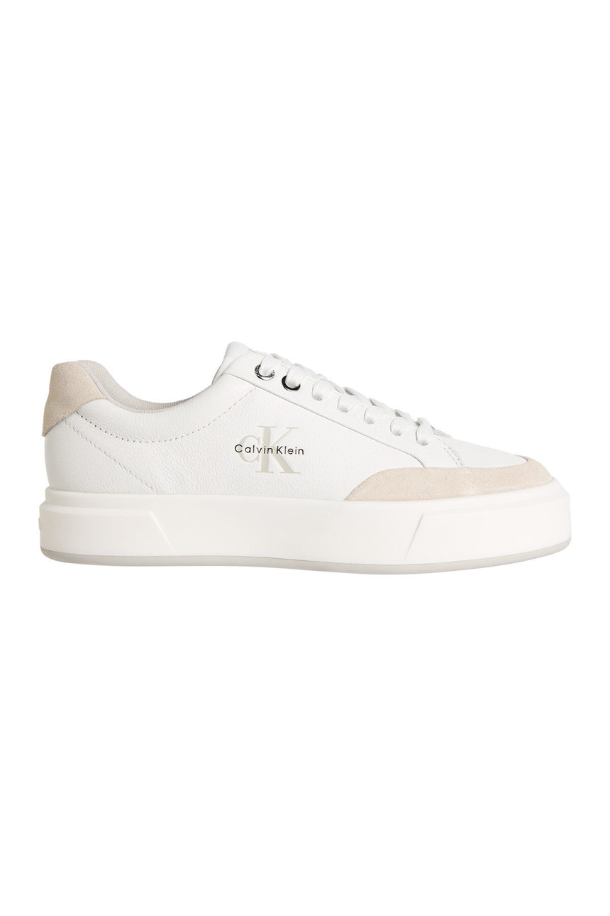 Calvin Klein Kadın BASKET CUPSOLE LACEUP LTH MIX YW0YW02023 - Beyaz