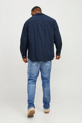 JACK&JONES JJEOXFORD SHIRT L/S S21 NOOS PLS 12190444 - Koyu Lacivert